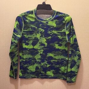 Champion Boys Blue Green Longsleeved Shirt, Medium 18-20